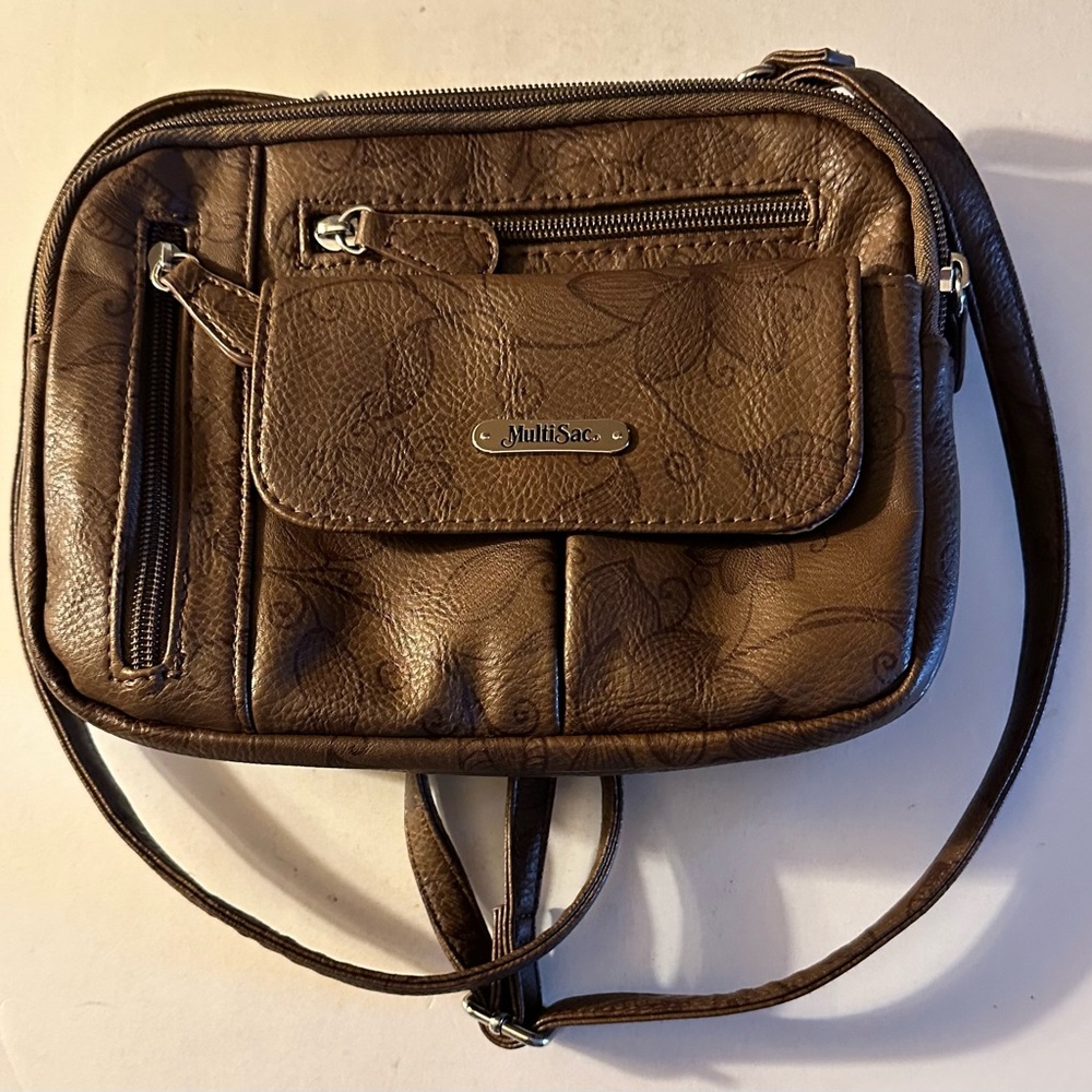 Multi Sac Floral Brown Crossbody Bag